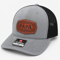 Tooled Leather Style Papa Patch Hat