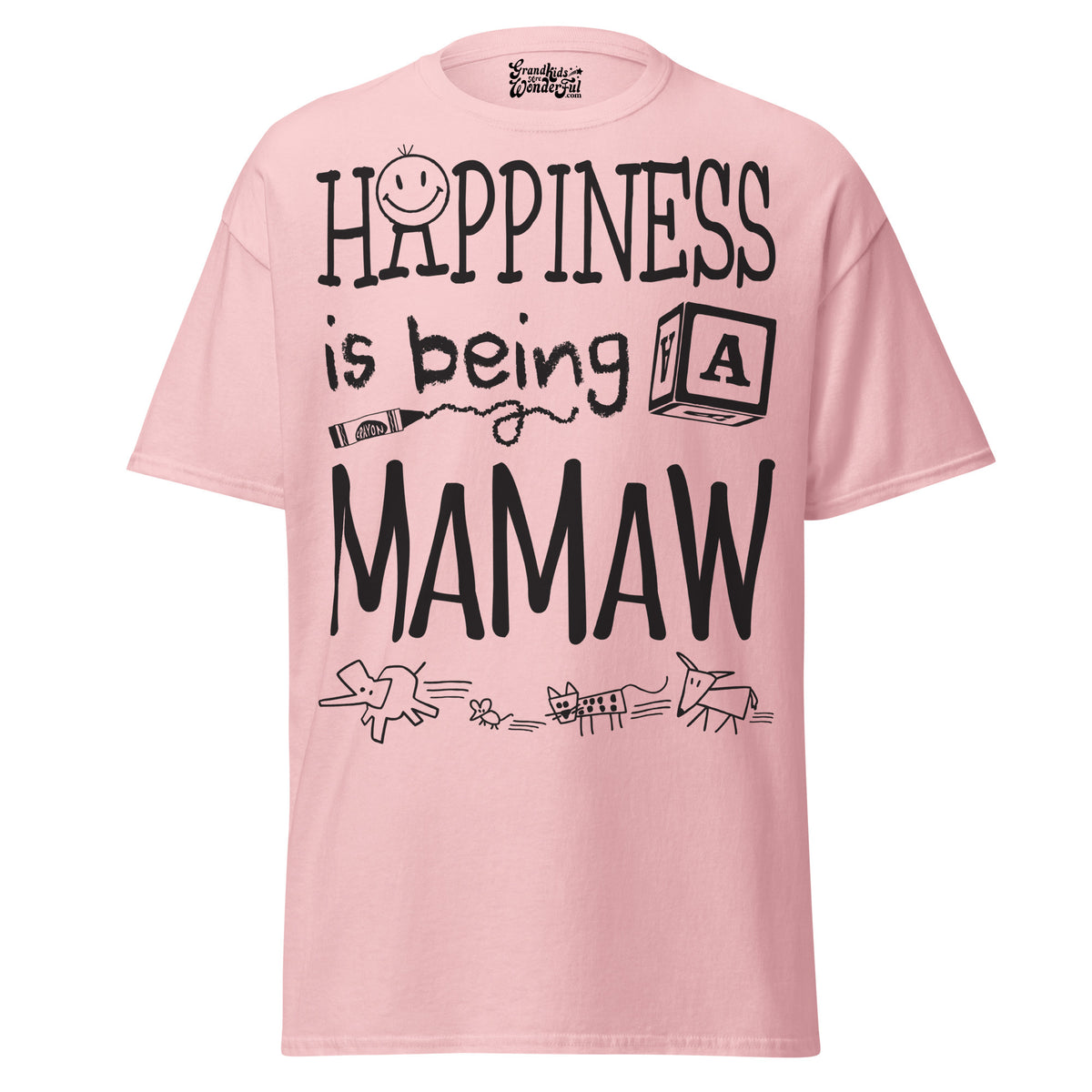 Happiness is Being a Mamaw - Unisex classic tee — Light Pink — front view