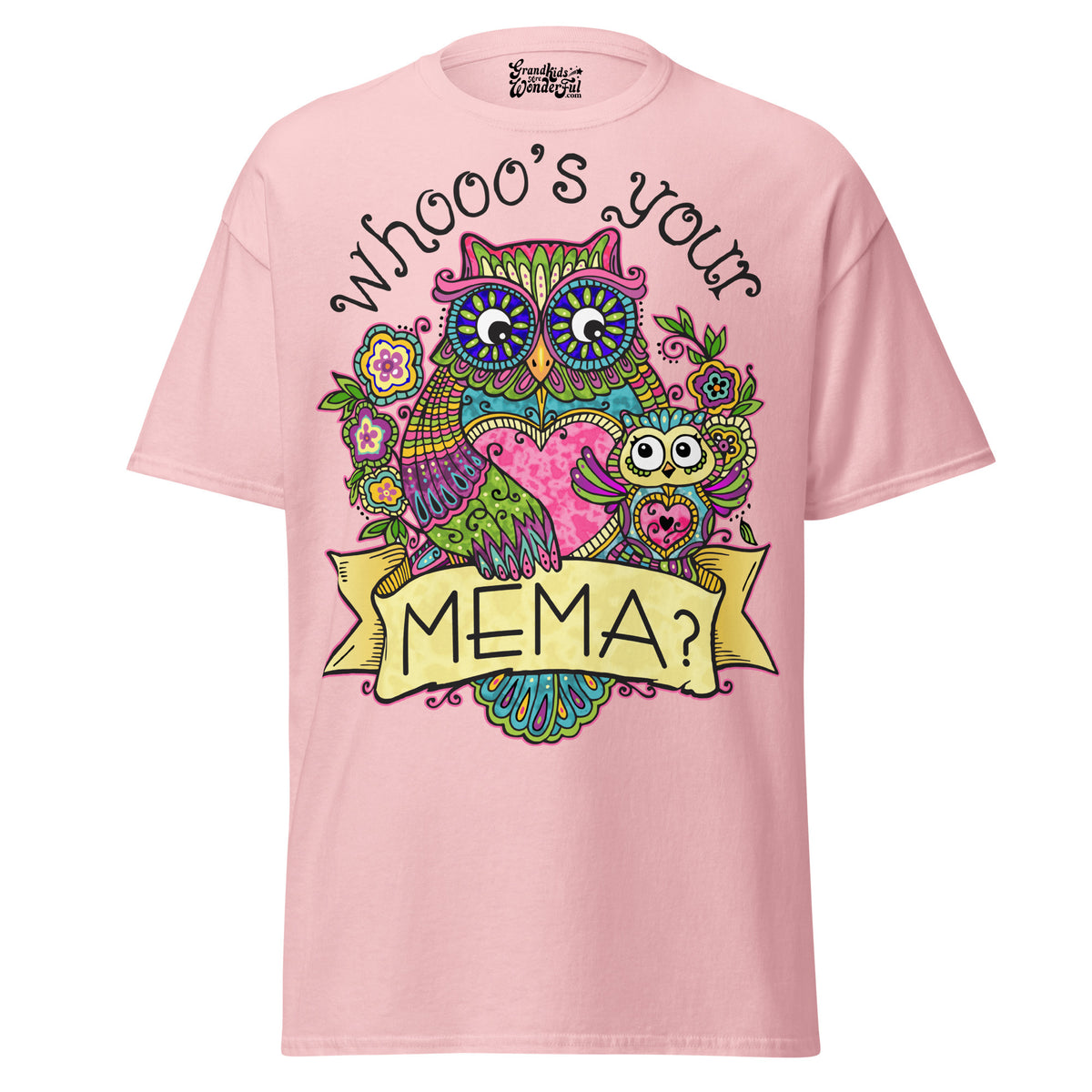 Whooo's Your MEMA? - Unisex classic tee — Light Pink — front view