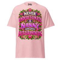 Never Underestimate Nanny - Unisex classic tee — Light Pink — front view