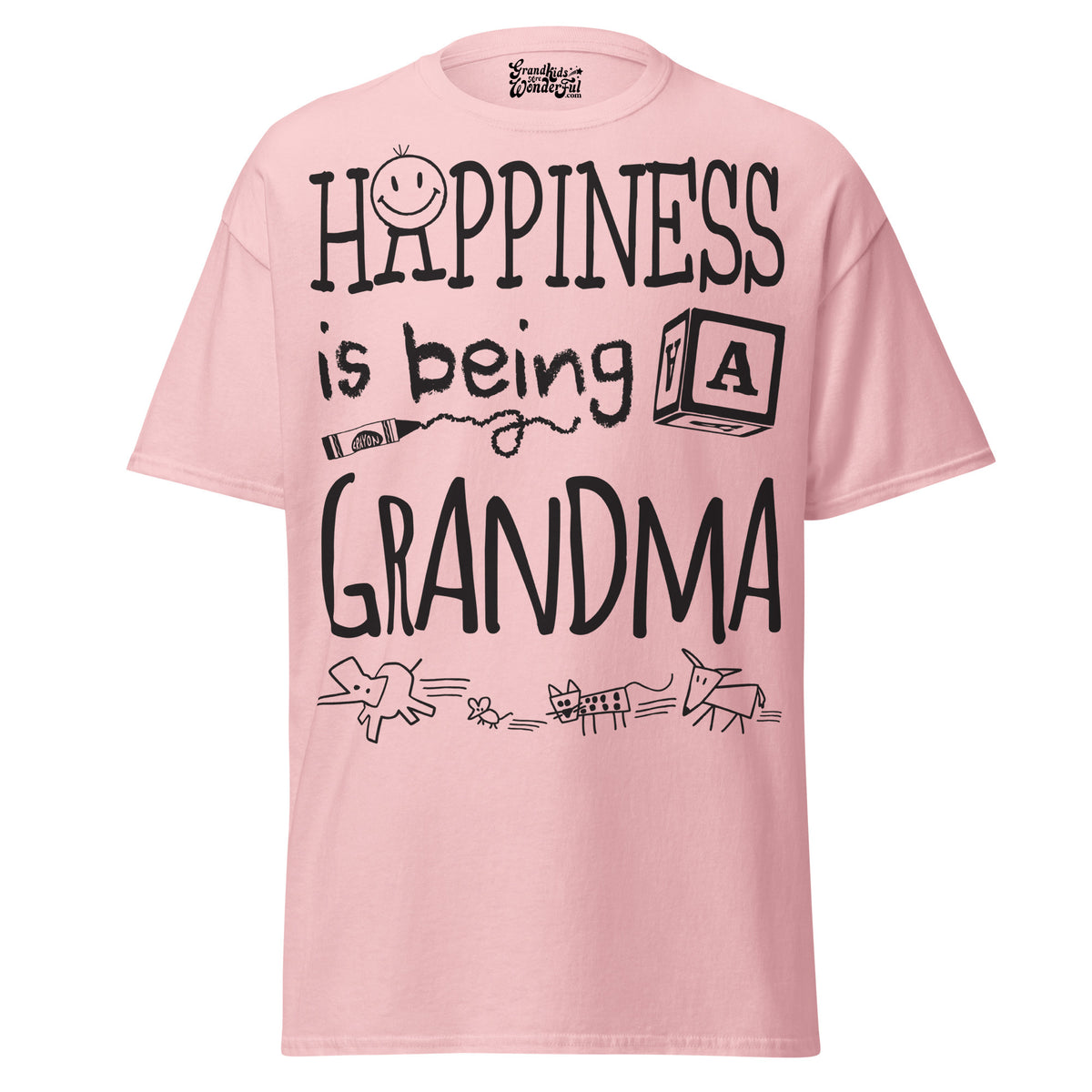 Happiness is Being a Grandma - Unisex classic tee — Light Pink — front view