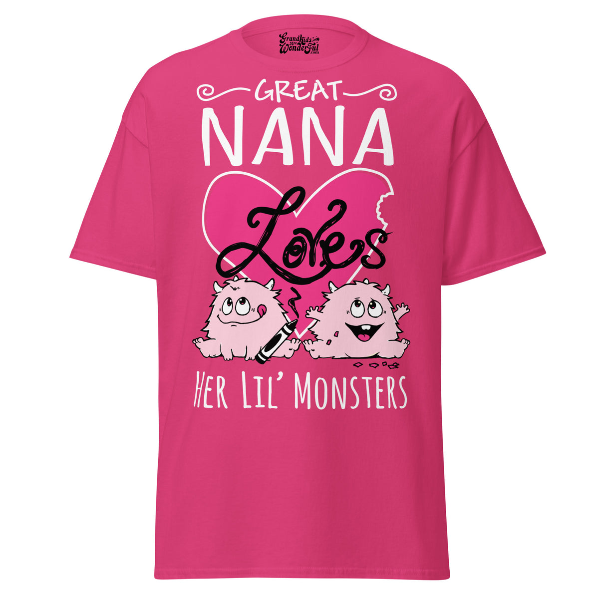 Great Nana Loves Her Lil Monsters - Unisex classic tee — Heliconia — front view