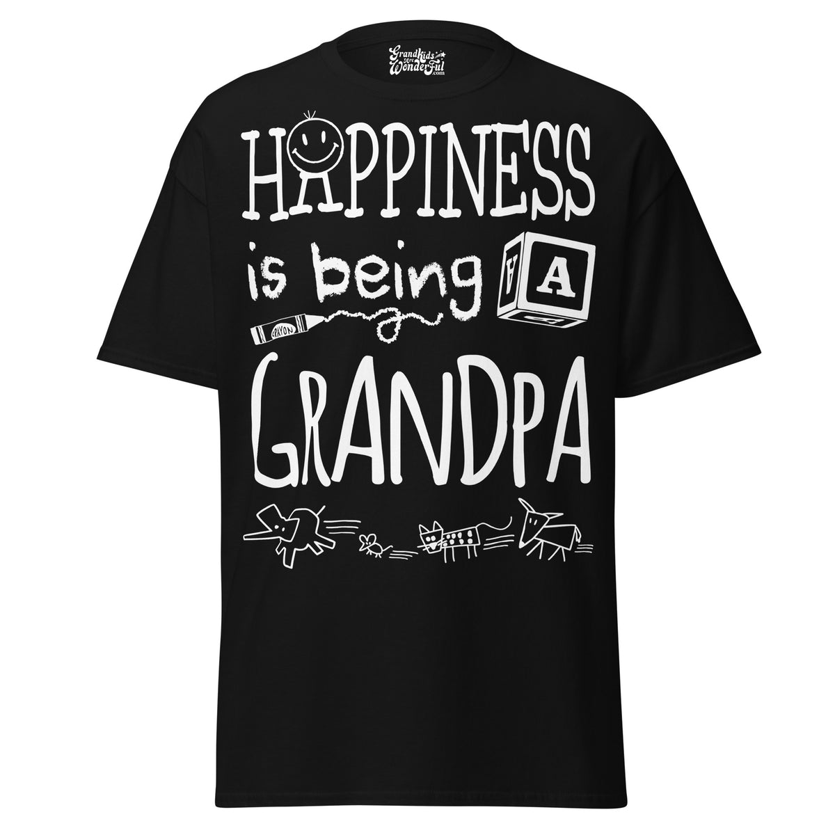 Happiness is Being a Grandpa - Unisex classic tee — Black — front view