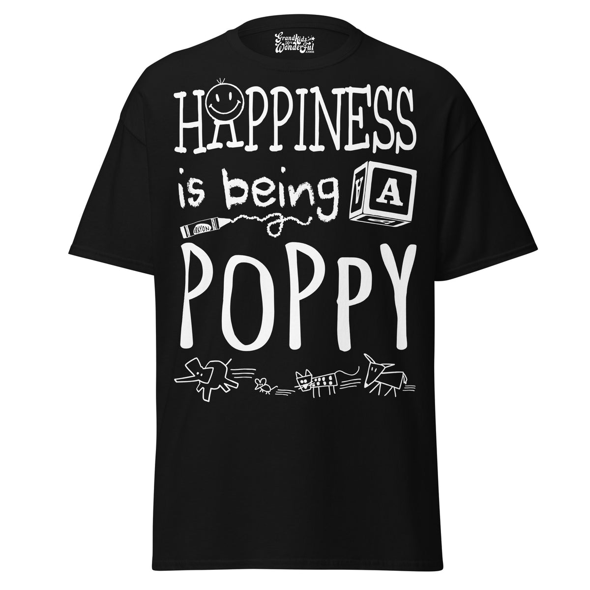 Happiness is Being a Poppy - Unisex classic tee — Black — front view