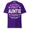 I'm that Crazy AUNTIE - Unisex classic tee — Purple — front view
