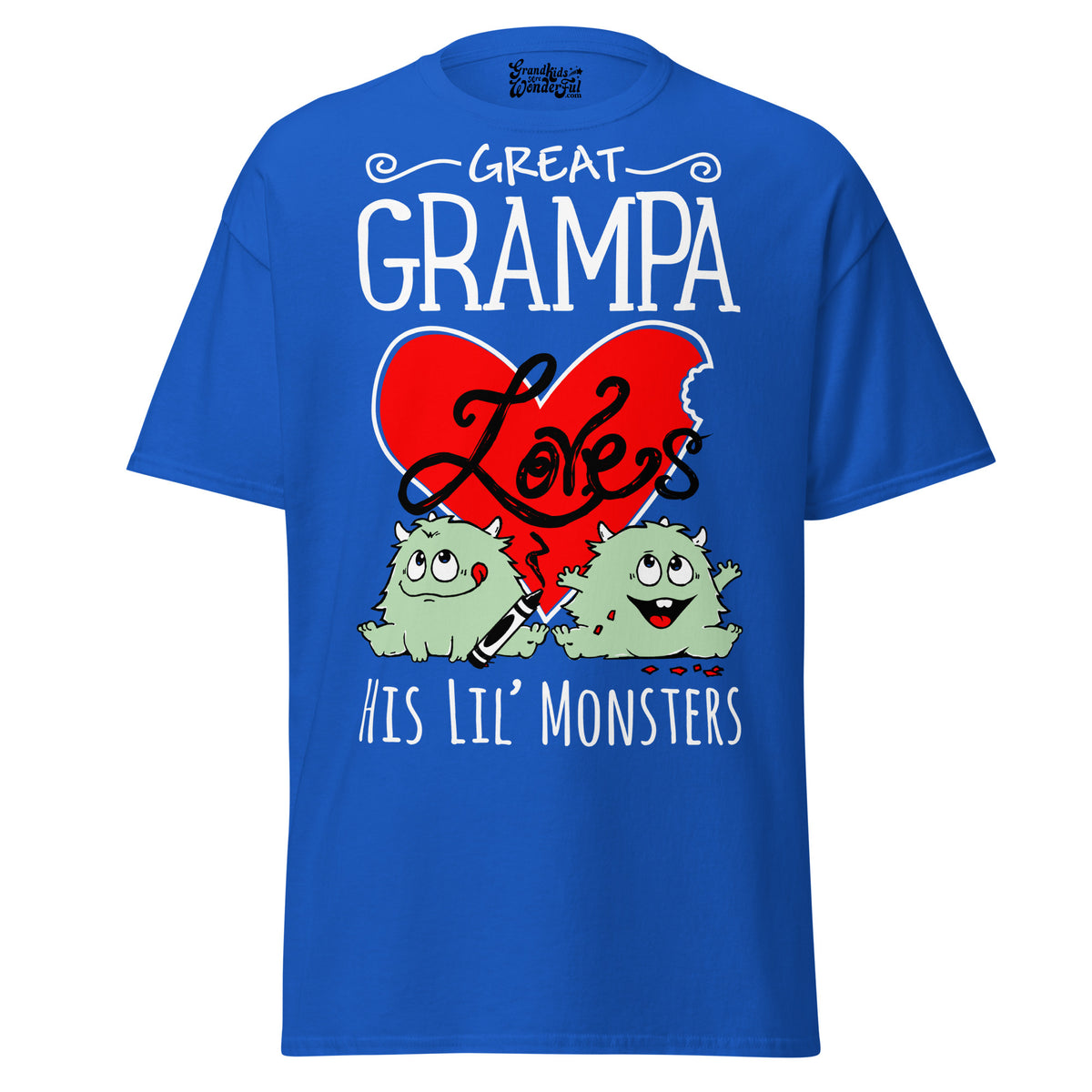 Great-Grampa Loves His Lil Monsters - Unisex classic tee — Royal — front view