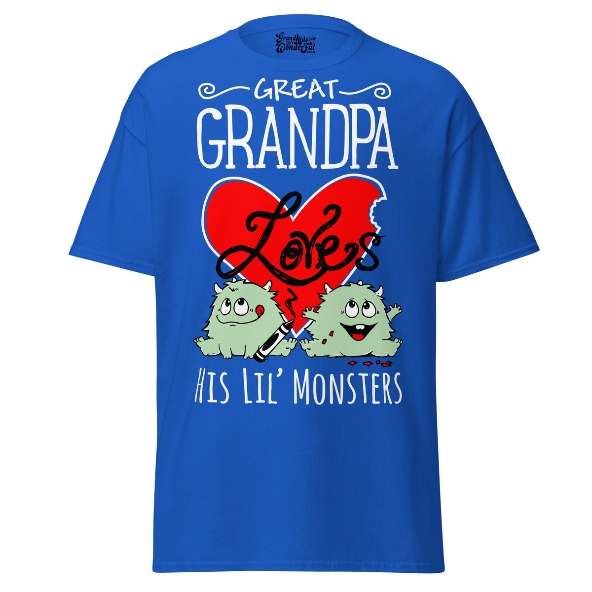 Great-Grandpa Loves His Lil Monsters - Unisex classic tee — Royal — front view