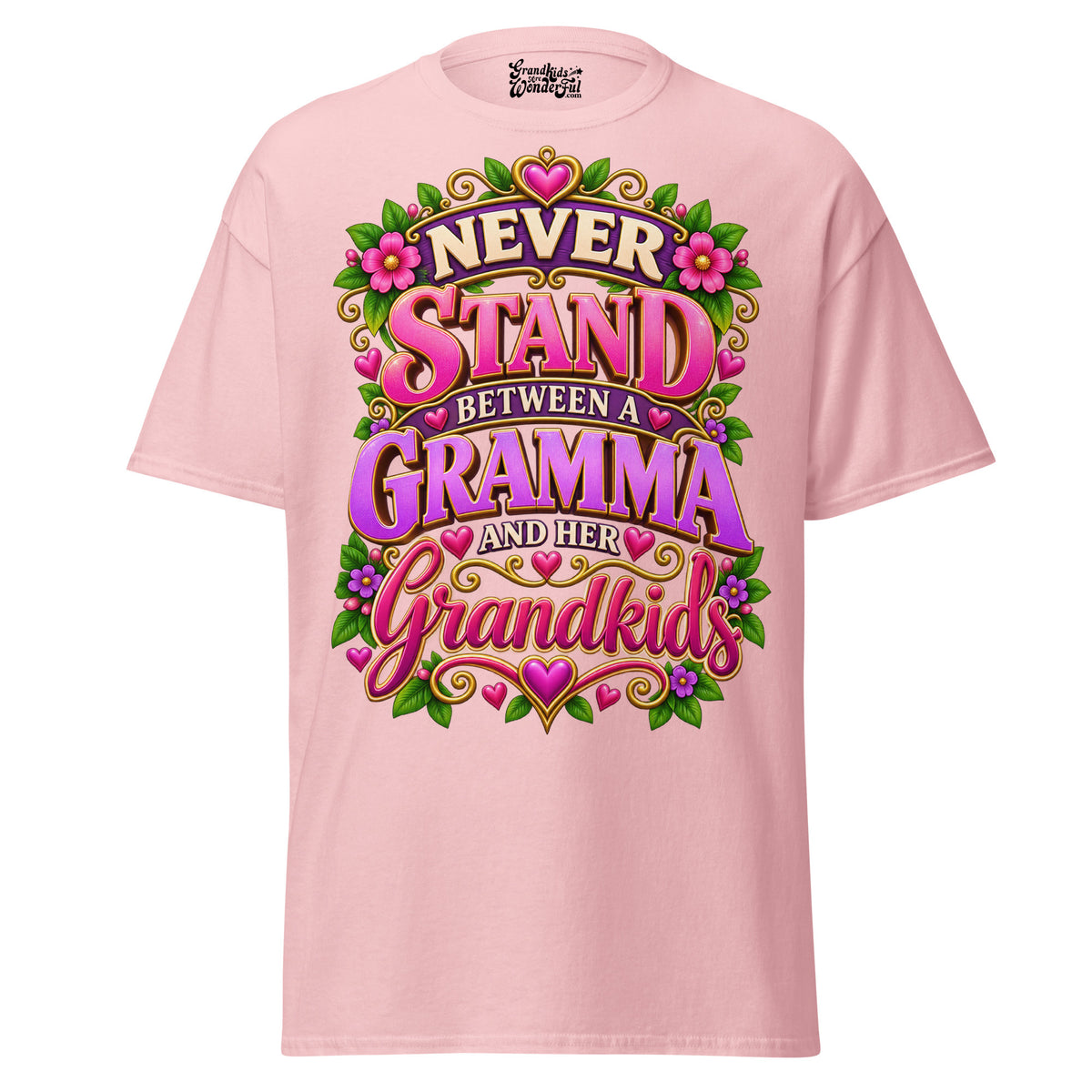 Never Stand Between a Gramma and her Grandkids - Unisex classic tee — Light Pink — front view