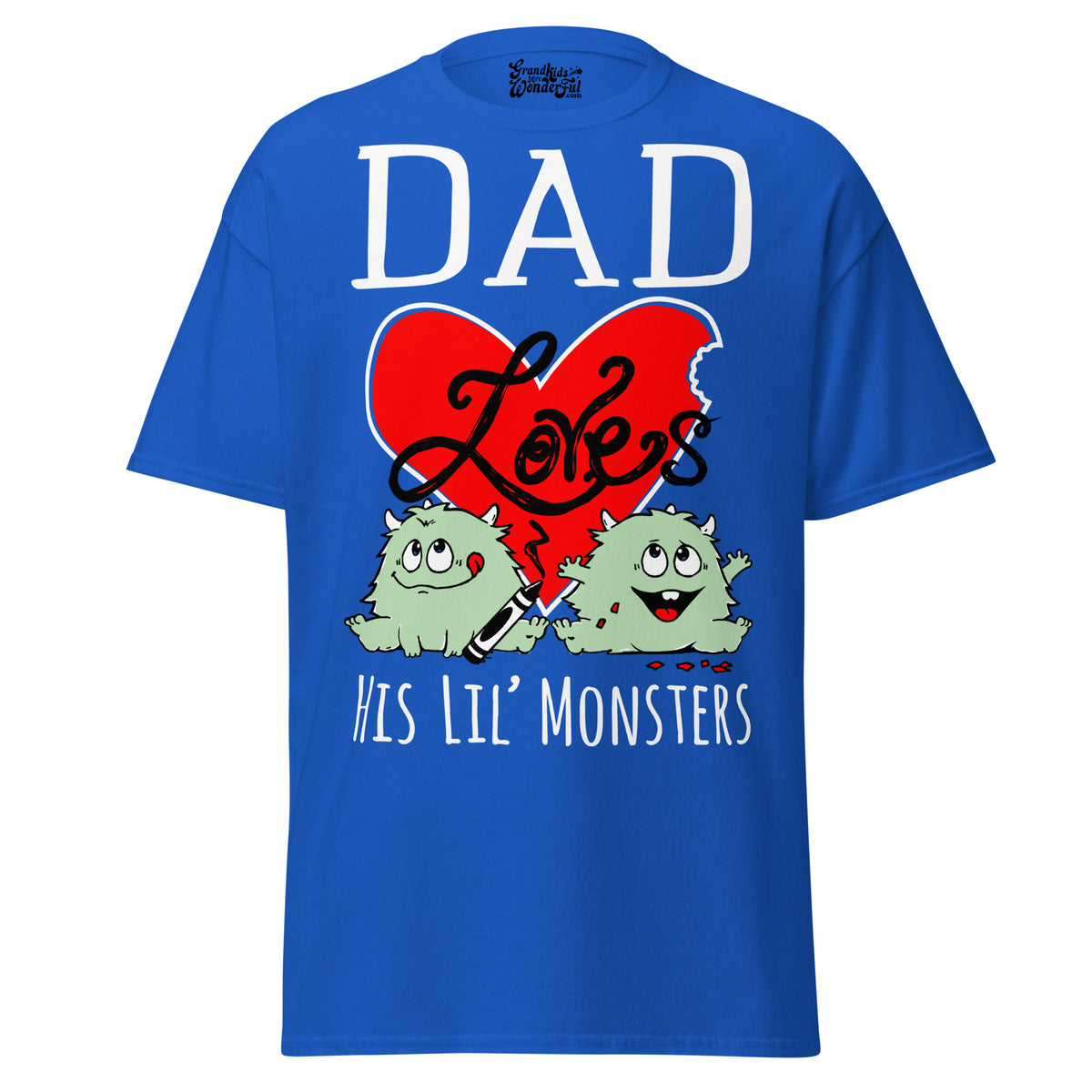 Dad Loves His Lil Monsters - Unisex classic tee — Royal — front view