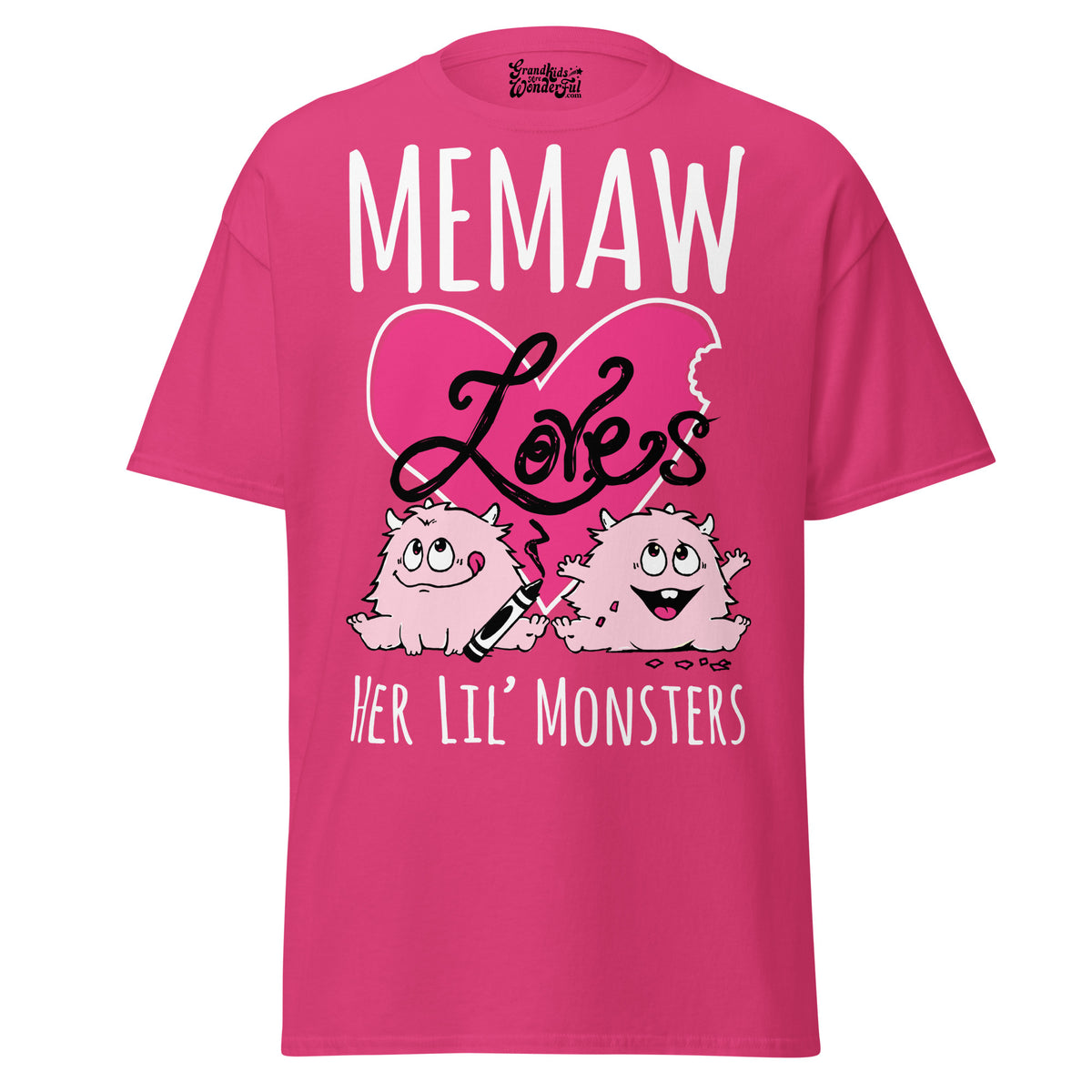 Memaw Loves Her Lil Monsters - Unisex classic tee — Heliconia — front view