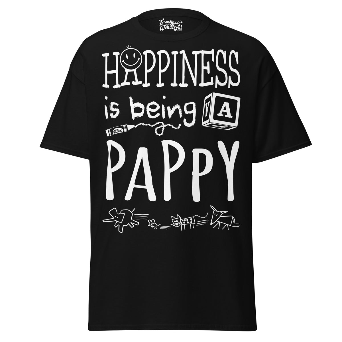 Happiness is Being a Pappy - Unisex classic tee — Black — front view