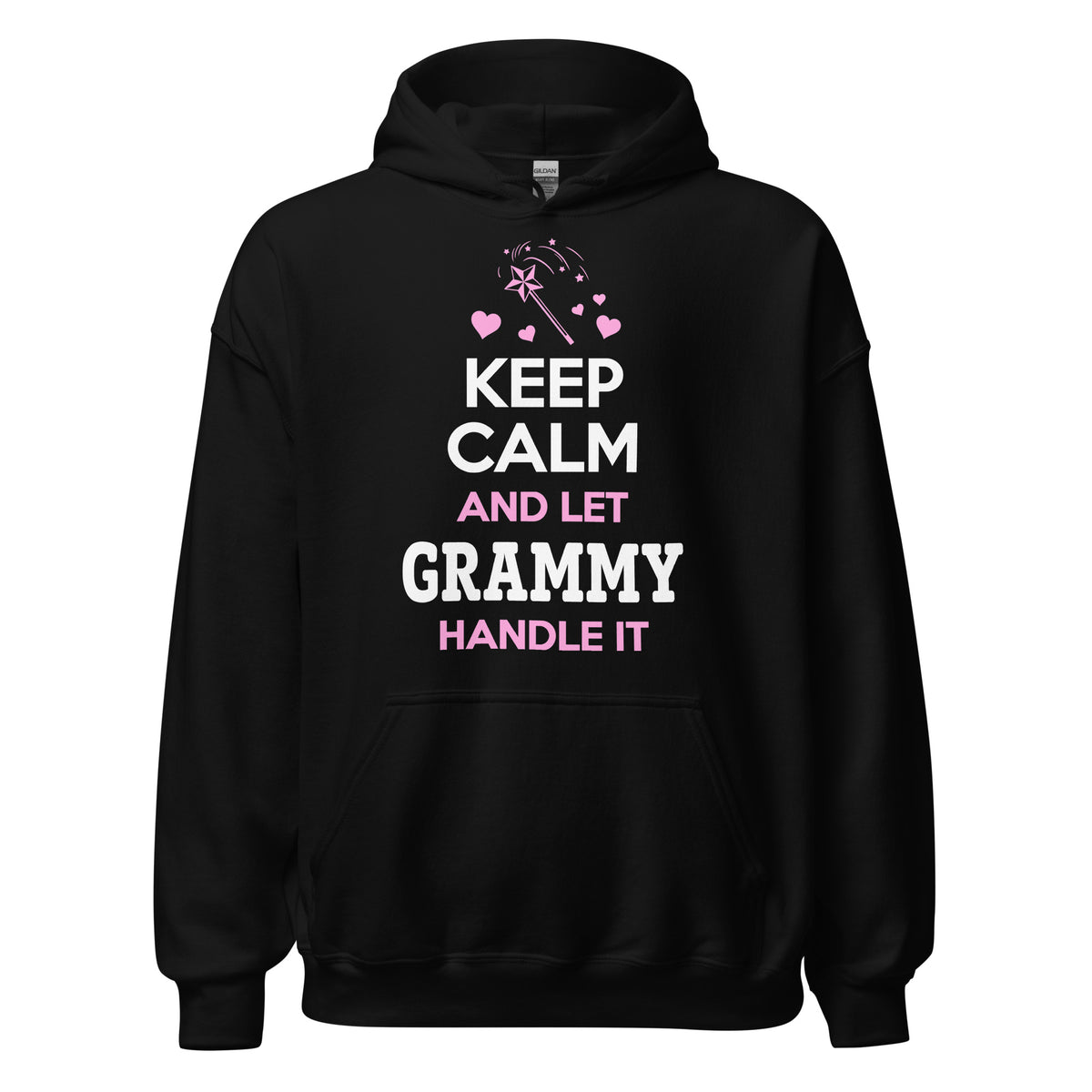 Keep Calm and Let Grammy Handle It - Unisex heavy blend hoodie — Black — front view