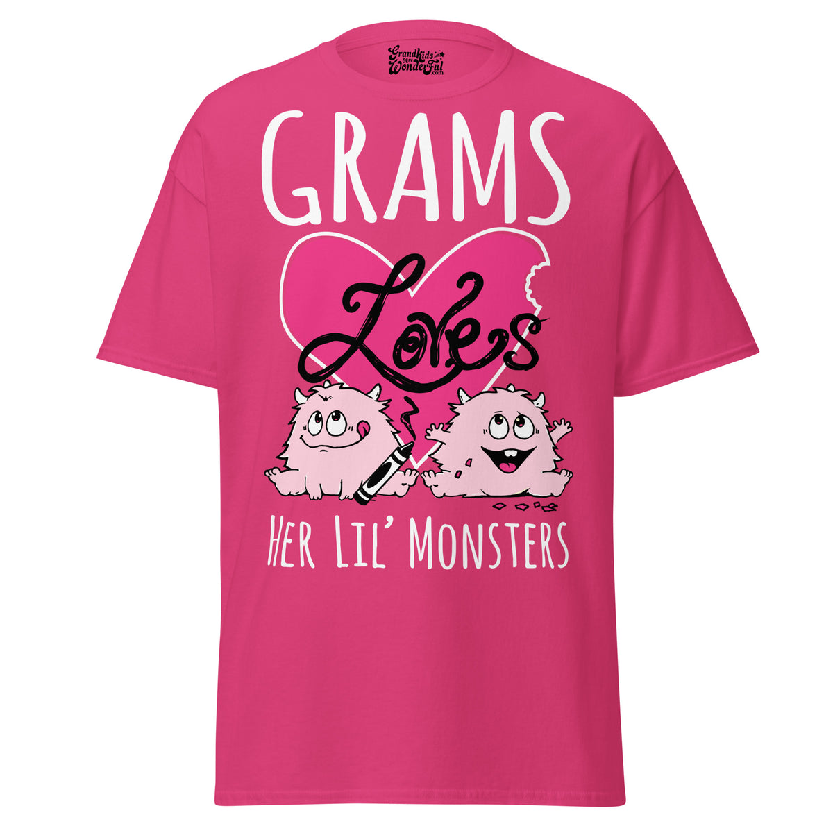 Grams Loves Her Lil Monsters - Unisex classic tee — Heliconia — front view