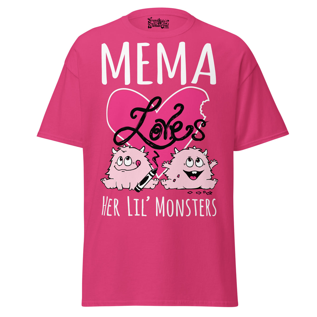 Mema Loves Her Lil Monsters - Unisex classic tee — Heliconia — front view