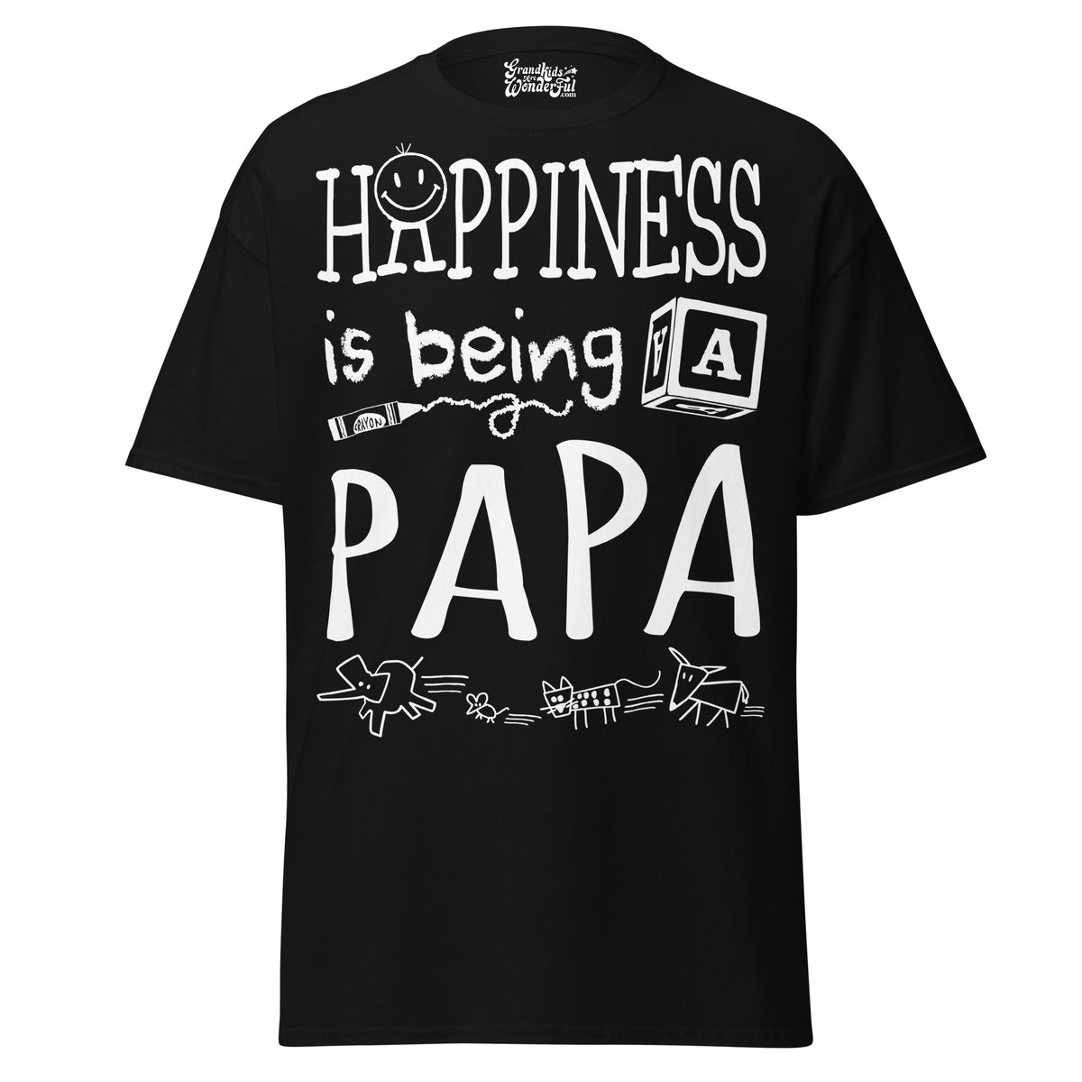 Happiness is Being a Papa - Unisex classic tee — Black — front view