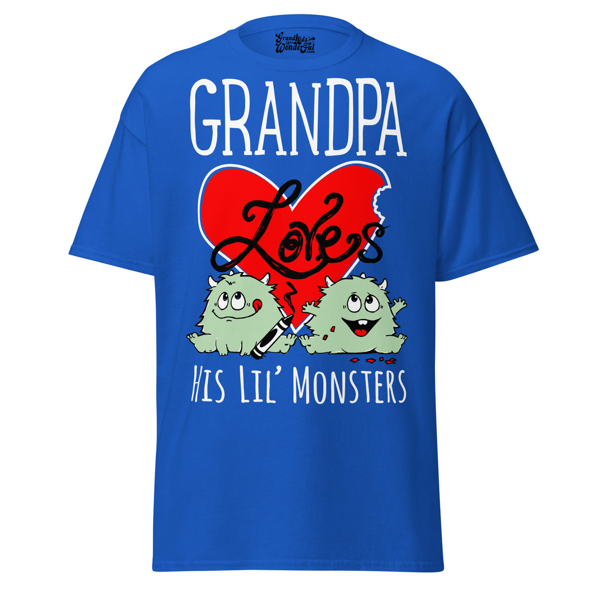 Grandpa Loves His Lil Monsters - Unisex classic tee — Royal — front view