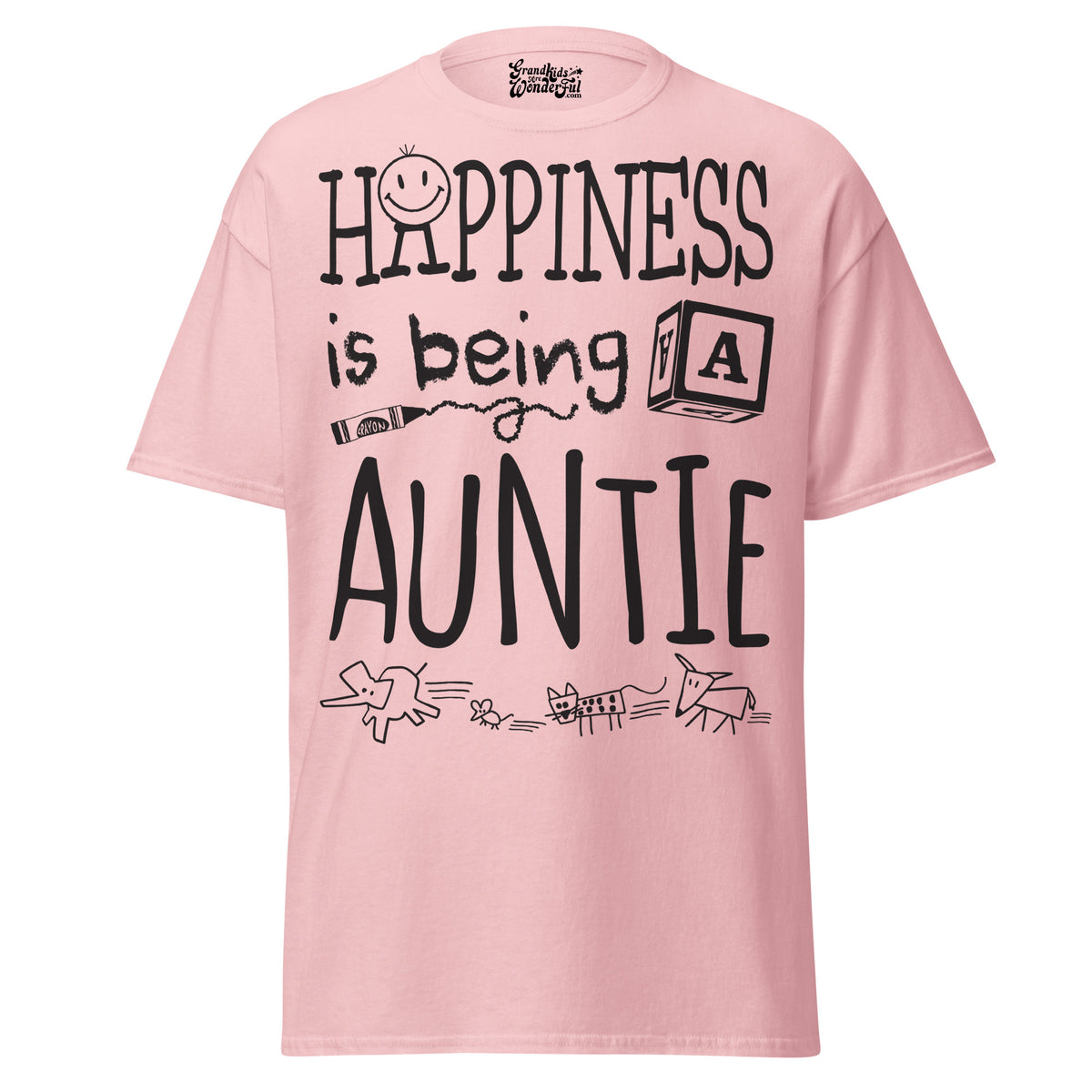 Happiness is Being an Auntie - Unisex classic tee — Light Pink — front view