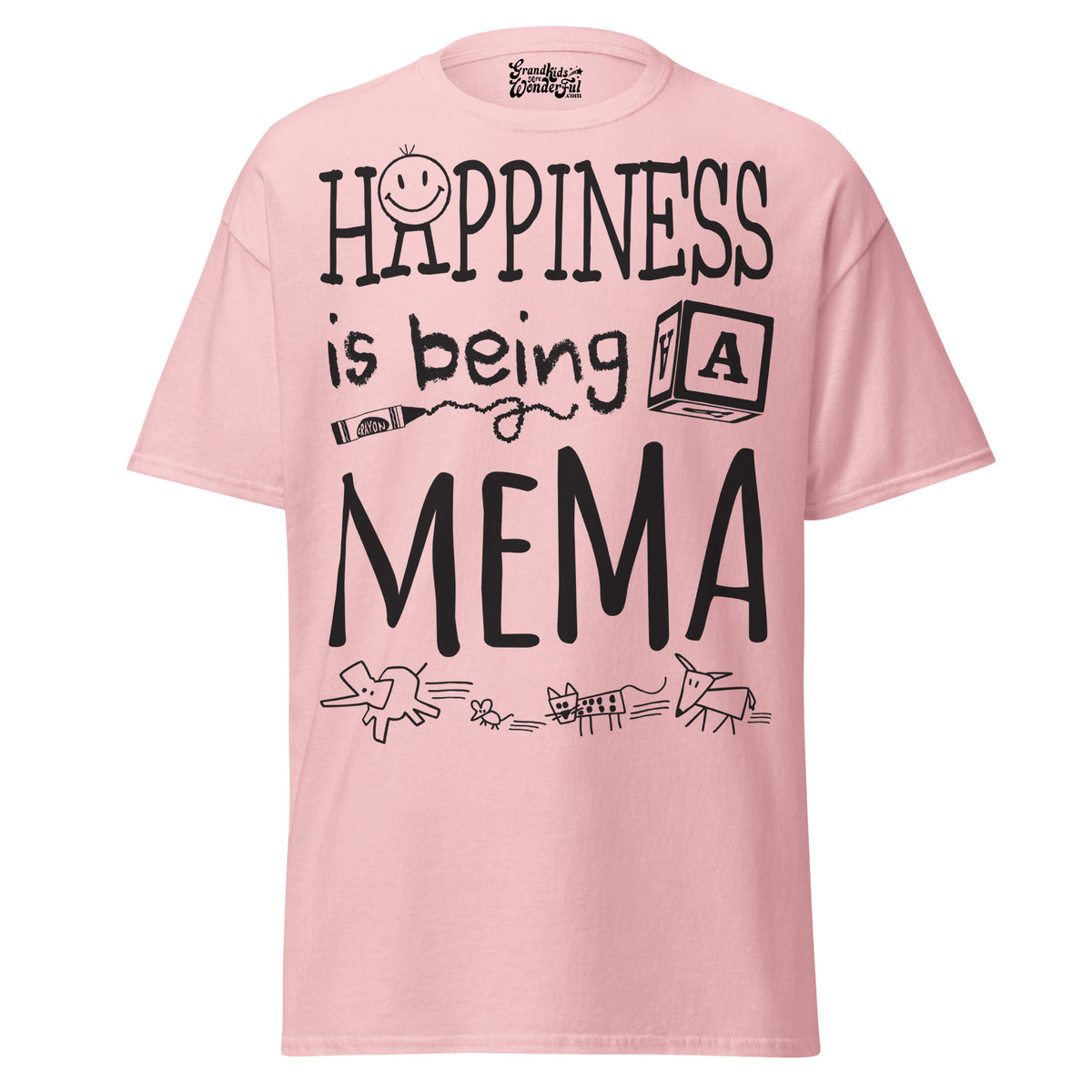 Happiness is Being a Mema - Unisex classic tee — Light Pink — front view