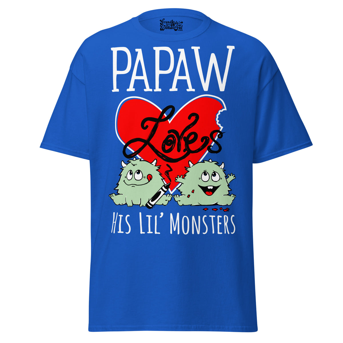 Papaw Loves His Lil Monsters - Unisex classic tee — Royal — front view