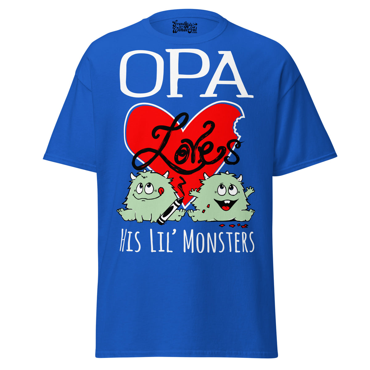 Opa Loves His Lil Monsters - Unisex classic tee — Royal — front view