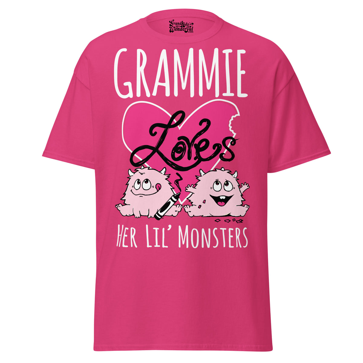 Grammie Loves Her Lil Monsters - Unisex classic tee — Heliconia — front view