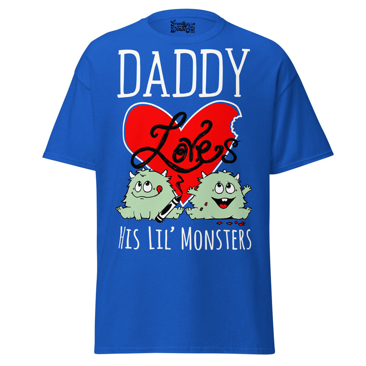 Daddy Loves His Lil Monsters - Unisex classic tee — Royal — front view