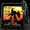 Black To My Son, Do Not Fear - Keepsake Card with Stone Cross Bracelet