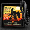 Lava To My Son, Do Not Fear - Keepsake Card with Stone Cross Bracelet